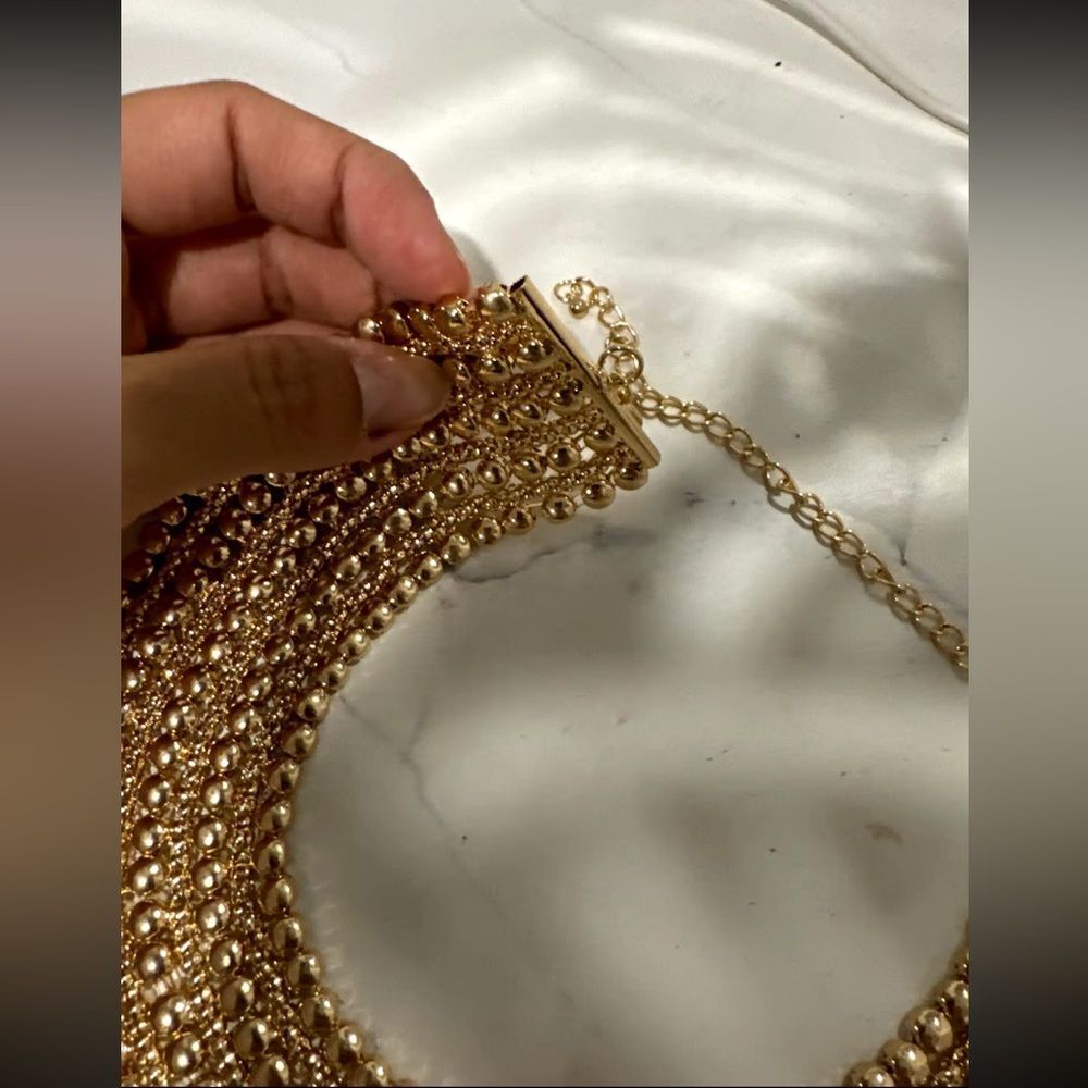 Zara Bold Multilayered Gold Chocker Necklace - Picture 5 of 14